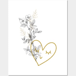 Wild Rose Flower with Heart Posters and Art